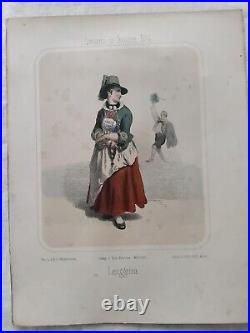 Muttenthaler Lithographie Costume Baviere Lenggries 1840 Allemagne R4401