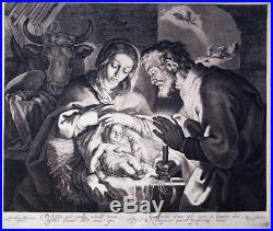 Nativité Abraham Bloemaert & son fils Cornelis 1625 belle épreuve originale rare