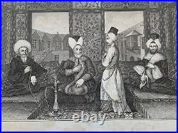 Notables ottomans. Gravure originale du XVIIIe siècle