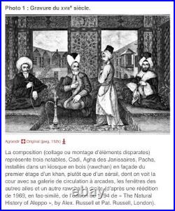 Notables ottomans. Gravure originale du XVIIIe siècle