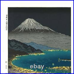 Okada Yuichi Woodcuts P3 Fuji Nuit Vue De Nihondaira Shin-Hanga The First