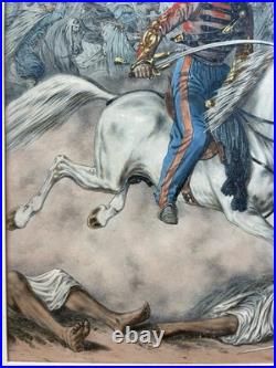 Original Lithography Antique F. Bastin Series Galerie militaire