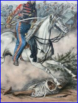 Original Lithography Antique F. Bastin Series Galerie militaire