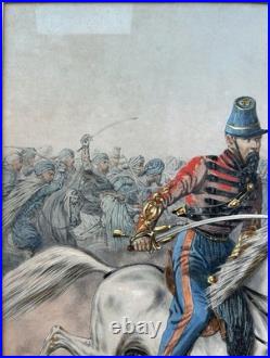 Original Lithography Antique F. Bastin Series Galerie militaire