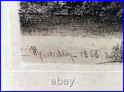 Originale eau-forte par Jules Michelin (1817-1870) signée et datée 1868
