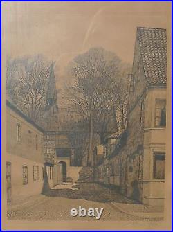 Otto Holm / Rue Ensoleillée / Originale Lithographie Datée 1928 Otto Holm / Rue Ensoleillée / Originale Lithographie Datée 1928