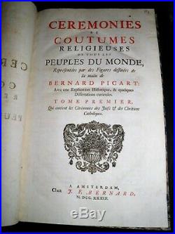 PICART Cérémonies et Coutumes Religieuses 224 GRAVURES 7T COMPLET 1728 In-folio