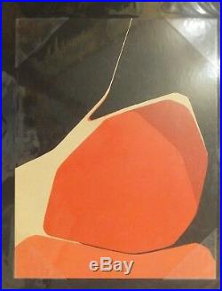 Pablo Palazuelo Rouge Abstrait 1960 Lithographie originale Derrière le Miroir