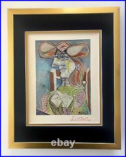 Pablo Picasso 1948 Beau Signée Imprimé Mat Et Encadré + Liste