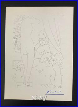 Pablo Picasso 1955 Artistique Chair Signée Imprimé + Encadrées