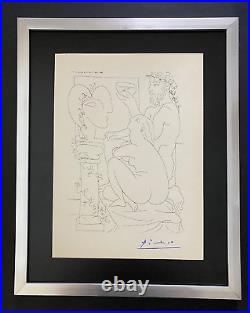 Pablo Picasso 1955 Artistique Nu Signée Imprimé Encadré