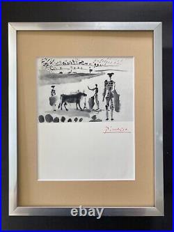 Pablo Picasso + 1955 Signée Superbe Imprimé Encadré 35.6X27.9cm Liste De