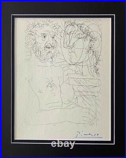 Pablo Picasso + 1955 Signée Superbe Imprimé Mat 11 X 14 + Liste #1