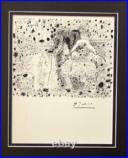 Pablo Picasso + 1955 Signée Superbe Imprimé Mat Et Encadrée + Liste
