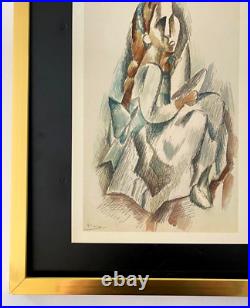 Pablo Picasso 1956 Beau Signée Imprimé Encadré + Liste