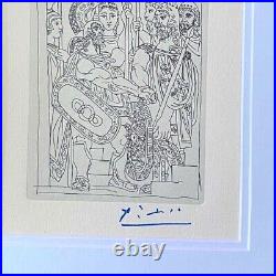 Pablo Picasso + 1962 Signée Superbe Gravure Mat 11 X 14 + Liste #