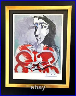 Pablo Picasso + 1972 Signée Vintage Imprimé Avec Neuf Cadre + Acheter Maintenant