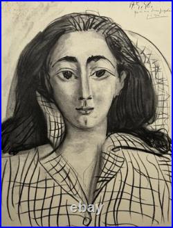 Pablo Picasso, Portait de Jacqueline, Lithographie originale signée, datée, 1958