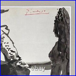 Pablo Picasso + Superbe 1961 Signée Toreros Imprimé Mat 11 X 14 + Liste D