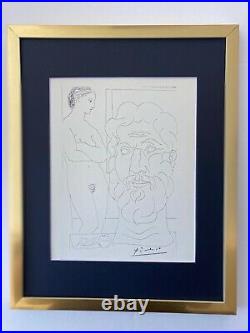 Pablo Picasso Vintage 1956 Signée Lithographie Mat À 11x14 Ltd.'Édition