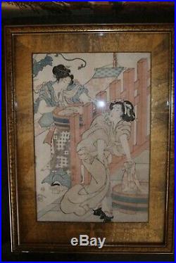 Paire d'estampes Japonaises Période Edo Kkaku