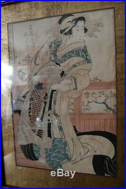 Paire d'estampes Japonaises Période Edo Kkaku