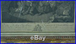 Paire de Gravure 18ème Louis XVI cadre bois doré Duflos Guitare Schenau Saxe X 2