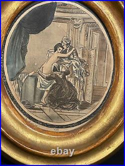 Paire de gravures curiosa XVIIIème siècle érotisme nu féminin scène érotique
