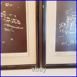 Paire de lithographies signées, numérotées et encadrée M. Gubler