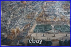 Paris incendié lithographie originale colorisée de Ch. Rivière imp Lemercier XIX