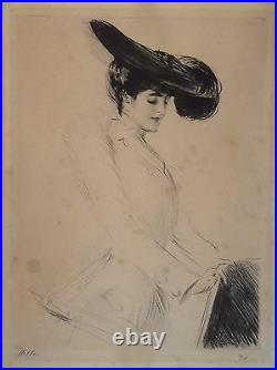 Paul César HELLEU (1859-1927) Héliogravure, Portrait de femme, signée P1658