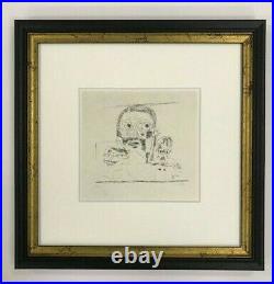 Paul Clay Gravure À L'Eau-forte Taille-Douce Imprimés Trois Têtes 1945 Klee