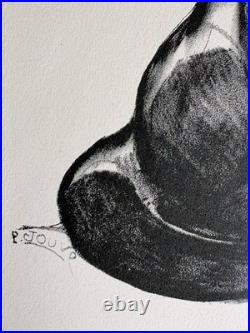 Paul JOUVE Gravure Animalière Lithographie ART DECO Panthère Noire Black panther