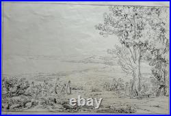 Paysage GRAVURE Italie ACHILLE VIANELLI XIX°