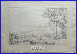 Paysage GRAVURE Italie ACHILLE VIANELLI XIX°