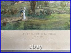 Paysage animés, Paire de gravures en couleur par Benedikt Piringer, XIXe Paysage animés, Paire de gravures en couleur par Benedikt Piringer, XIXe