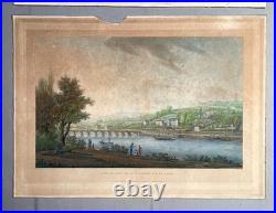 Paysage animés, Paire de gravures en couleur par Benedikt Piringer, XIXe Paysage animés, Paire de gravures en couleur par Benedikt Piringer, XIXe