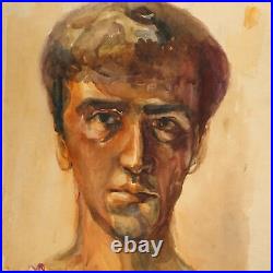 Peinture à l'aquarelle réaliste antique portrait d'un homme