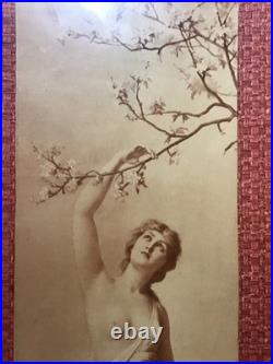 Pendant Lithographies Art Nouveau Signée Jean Benner 1885 Allégories Saisons