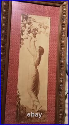 Pendant Lithographies Art Nouveau Signée Jean Benner 1885 Allégories Saisons