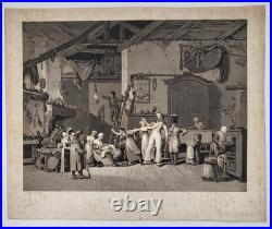 Philibert-Louis DEBUCOURT (1755-1832) La main chaude Aquatinte originale