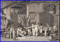 Philibert-Louis DEBUCOURT (1755-1832) La main chaude Aquatinte originale