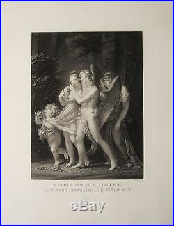 Pierre Paul Prudhon Estampe Gravure Amour Seduit Innocence Plaisir Neoclassique