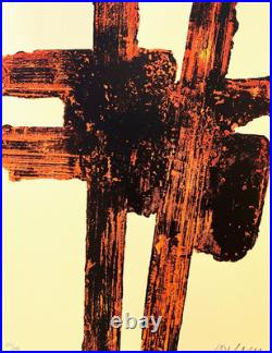 Pierre Soulages Lithographie COA Originale Signée Op Numérotée Au Crayon Limitée