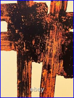 Pierre Soulages Lithographie COA Originale Signée Op Numérotée Au Crayon Limitée