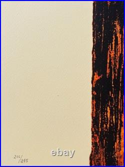 Pierre Soulages Lithographie COA Originale Signée Op Numérotée Au Crayon Limitée