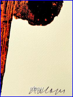Pierre Soulages Lithographie COA Originale Signée Op Numérotée Au Crayon Limitée