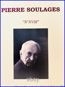 Pierre Soulages Lithographie COA Originale Signée Op Numérotée Au Crayon Limitée