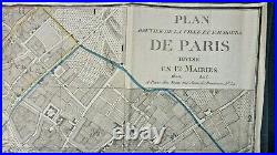 Plan Routier de la Ville et Faubourg de Paris Divisé en 12 Mairies 1800