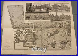 Plan ancien du Jardin de Monceau Epreuve originale réalisée en 1783